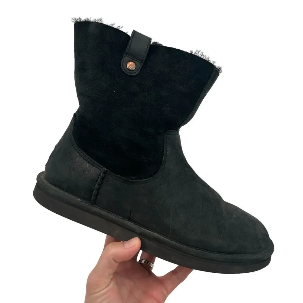UGG Sequoia black suede boots SN 1007711 size 10